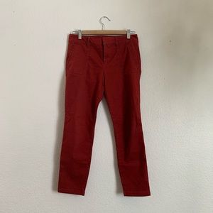 Old Navy Red PIXIE Pants Mid-Rise Skinny Ankle